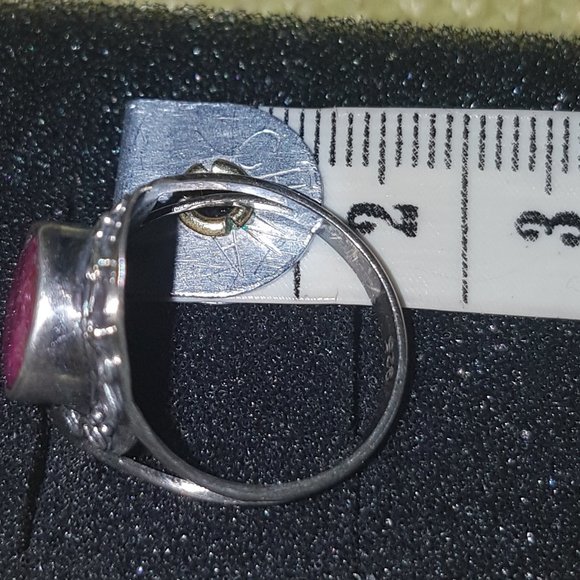 Ruby, 925 Sterling Silver ring , size 7 - Picture 7 of 11